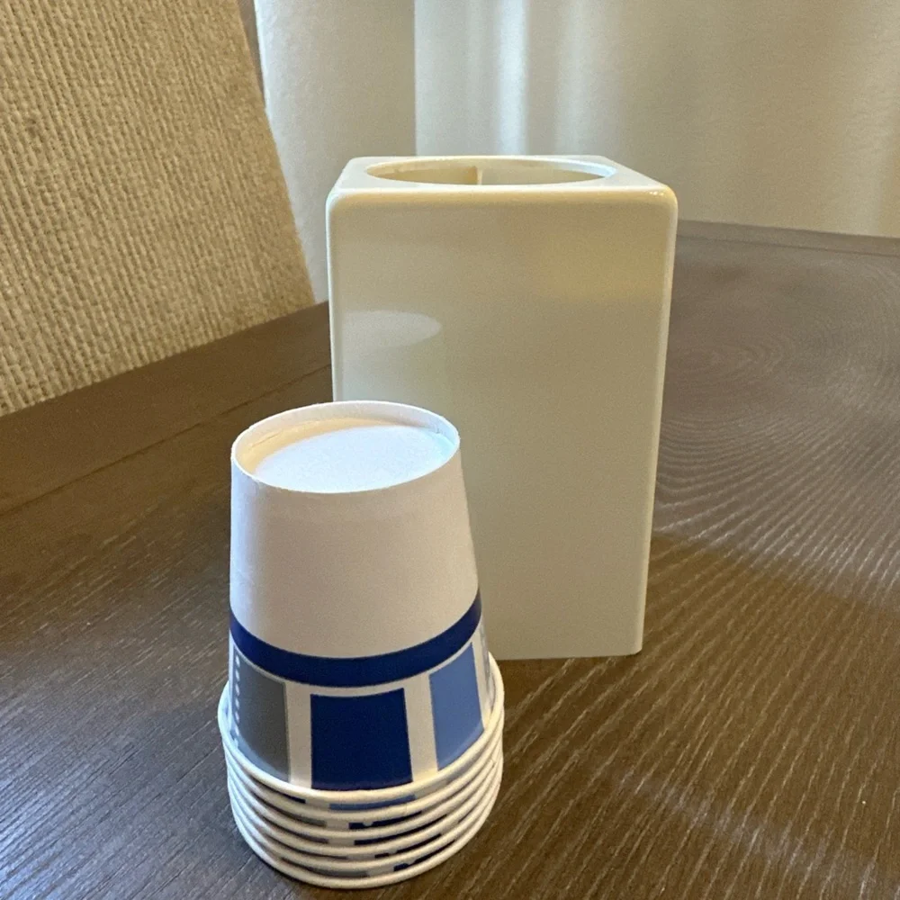 Vintage Dixie Bathroom Cup Pop Up‎ Dispenser Holder Beige Plastic 3oz